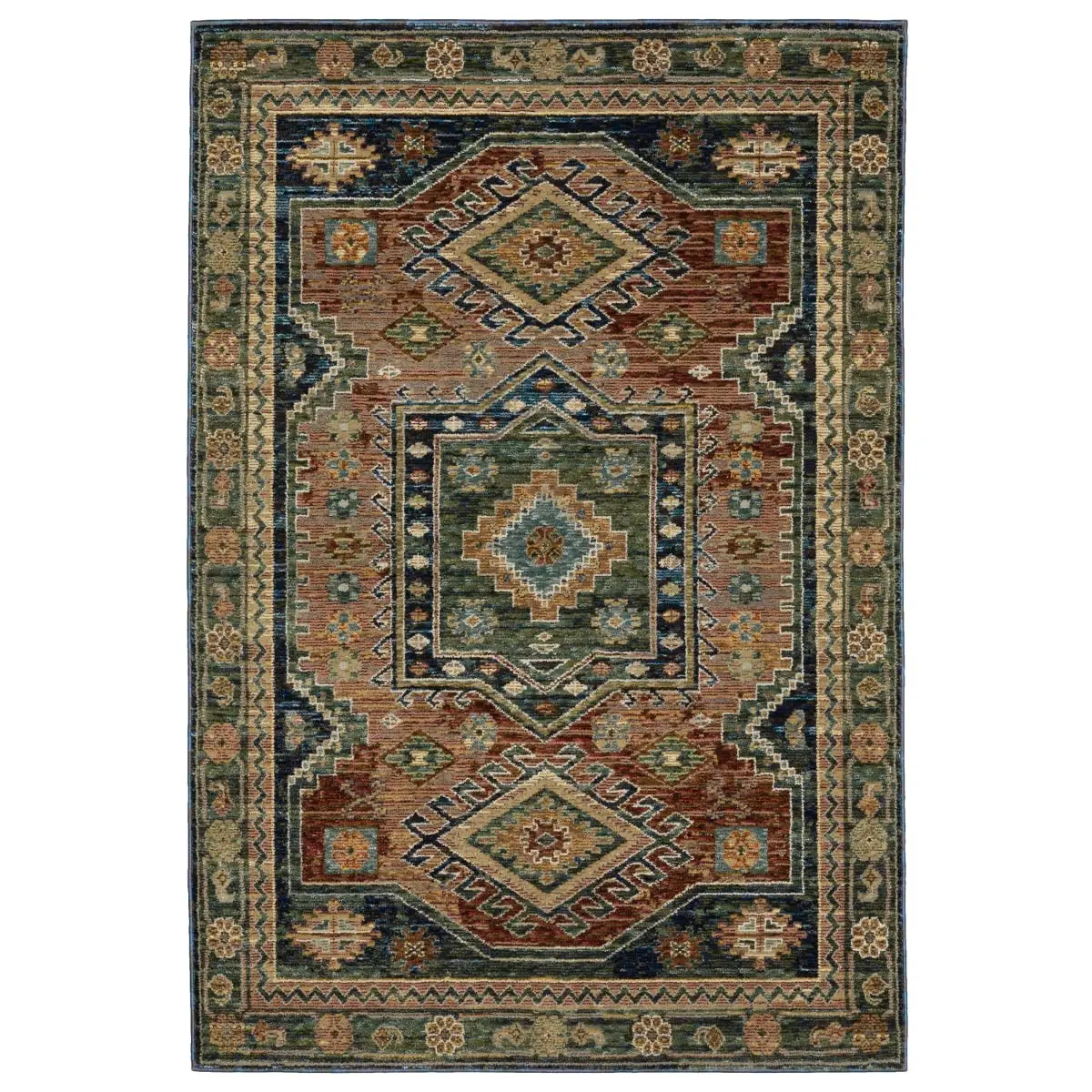 Sphinx by Oriental Weavers A2442A058100ST Traditional 1' 10" x 3' 2" Power Loomed Rectangle Andorra 2442A Area Rug, Casual, Blue