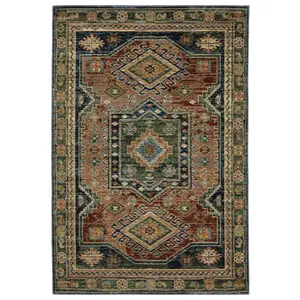 Sphinx by Oriental Weavers A2442A058100ST 1 ft. 10 in. x 3 ft. 2 in. Andorra 2442A Traditional & Casual Power Loomed Rectangle Area Rug, Blue