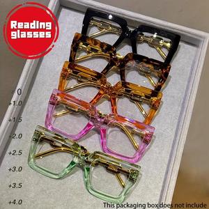 trendy minimalist reading glasses, fashion square frame eyeglasses for women & men,   stylish square frames for work, daily clothing decor