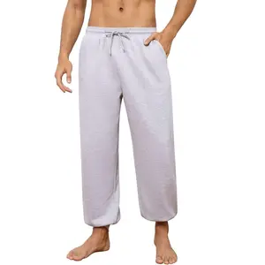 BLUEMING Sweatpants for Men Tapered Joggers Sweat Pants with Pockets Drawstring Baggy Pants for Gym Workout,Gray - S