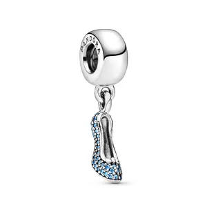 PANDORA Disney - Cinderella Sparkling Slipper Dangle Charm - Fancy Light Blue CZ - 791470CFL