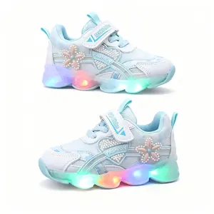 Girls’ Spring/Authumn Light-Up Sneakers ✨         Heart/Flower Luminous + Mesh Breathable |         Princess Style |         1-6 Yrs (EU 20-28) |         Casual/Play