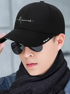 1pc Adjustable Baseball Cap, Comfortable Fit for All Head Sizes, Stylish & Versatile, Polyester Material, Sports Cap|Sleek Black Cap|Adjustable Fit