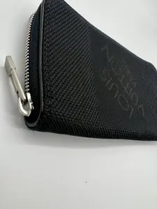 Pre-owned Louis Vuitton Denim Small Leather Goods Damier Graphite Portefeuille Long Zipper Wallet Black with Classic Silver Hardware
