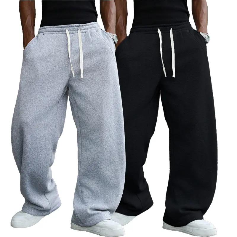 Men's 2-Piece Solid Loose-Fit Bottoms Clothes - Soft Comfy Baggy Sweatpants, Mens Clothing, Men's Wear, Streetwear Clothing, 2-Piece Sets for Autumn-Winter Yoga Workouts,father'sdaygifts