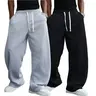 Men’s 2-Piece Baggy Athletic Gym Set, Solid-Color Street-Style Winter Yoga Loungewear with Studded Design, Soft Comfortable Men’s Baggy Sweatpants for Relaxed Mobility, Standard Sizes S-M-L-XL-XXL, Back-to-School 2 Pcs Set