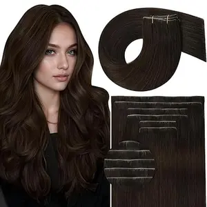Full Shine Injection Hair Extensions Real Human Hair Clip ins Blonde Highlight Seamless Clip in Human Hair Extensions PU Skin Weft Add Volume 6 Pcs 100 Grams Hairpiece #TikTokShopBlackFriday