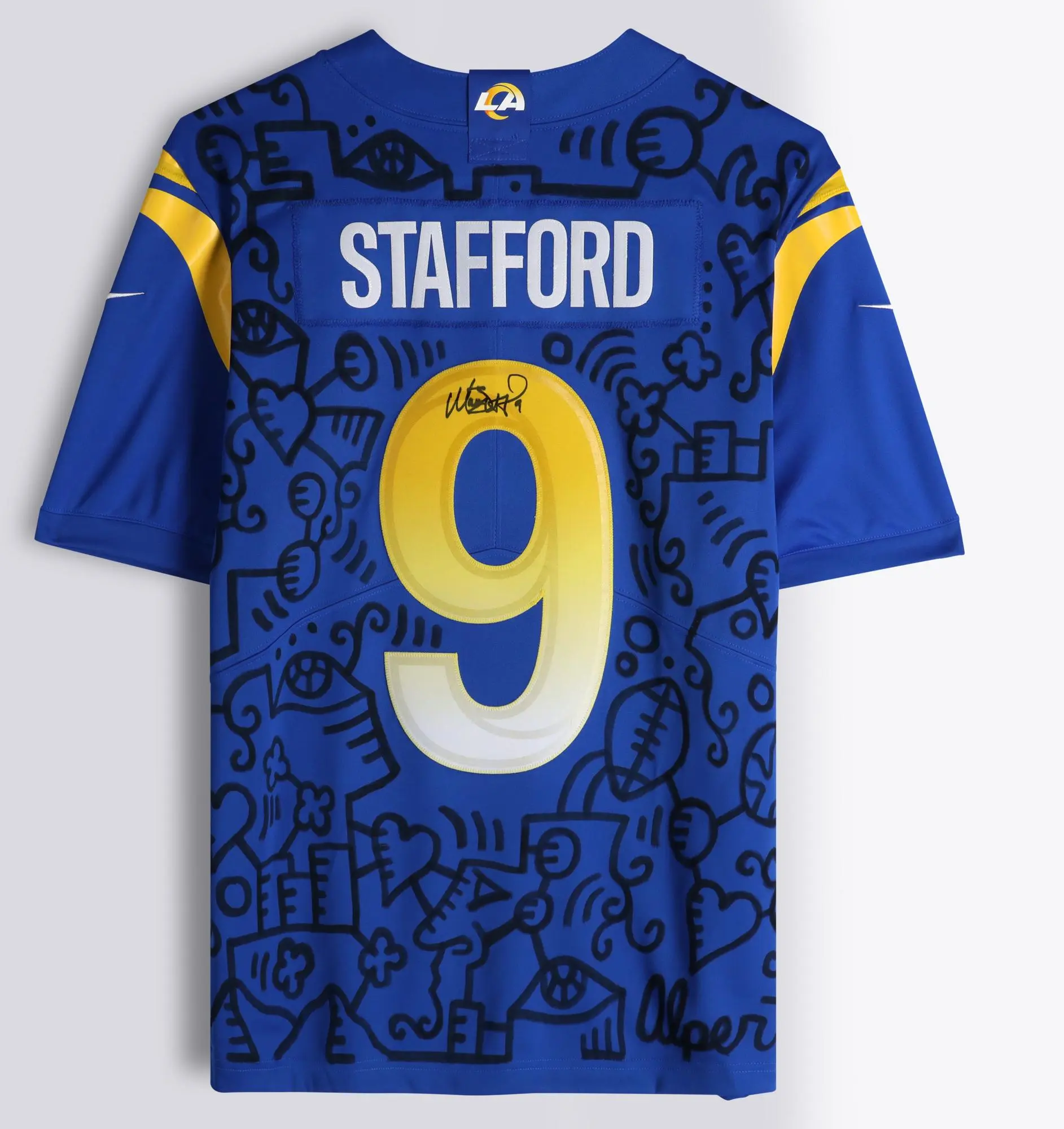 Matt Stafford Los Angeles Rams Autographed Royal Nike Limited Jersey - Art by Alex Alpert - Limited Edition #1/1 - FFAJAN26 - Fanatics Authentic Certified