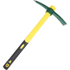 18inch Steel Forged Pickaxe, Durable Hoe, Weeding Pickaxe, Equipped with Lightweight Plastic Coated Fiberglass Handle, Suitable for Digging, Weeding, Gardening, Camping
