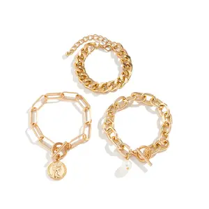 Zarae 3PC Chunky Pearl Bracelet