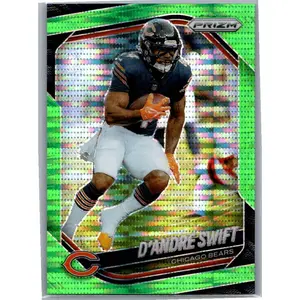 2025 Panini Prizm #236 D'Andre Swift Neon Green Pulsar