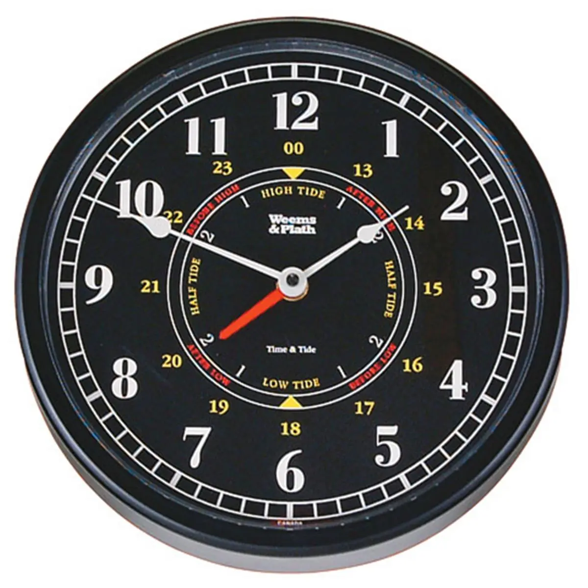 Weems & Plath  Trident Time & Tide Clock -10 Inch Black Dial, Decor, Traditional, Tidal Display