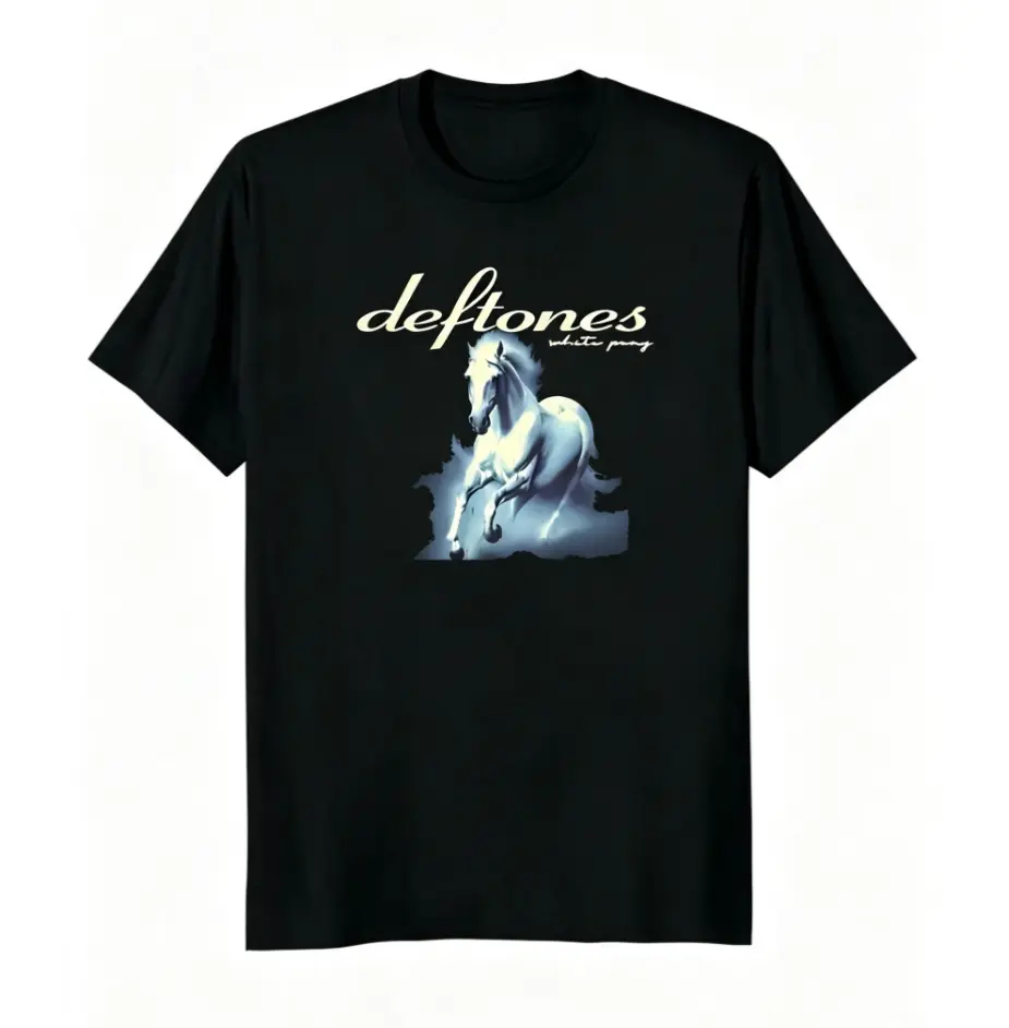 Unisex Retro Limited Vintage T-Shirt, Rock with WHITE PONY Oversized Size Heavy  Cotton Tee