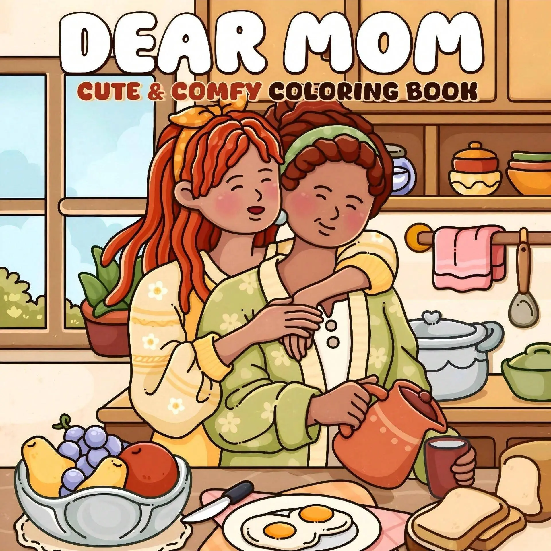 1pc DEAR MOM coloring book For Adults And Kids,Simple And Big Designs For Relaxat colouring books,Toys suitable for boys and girls, zero foundation drawing to relieve stress coloring book，Christmas gift，Halloween Gift，Back to school gifts