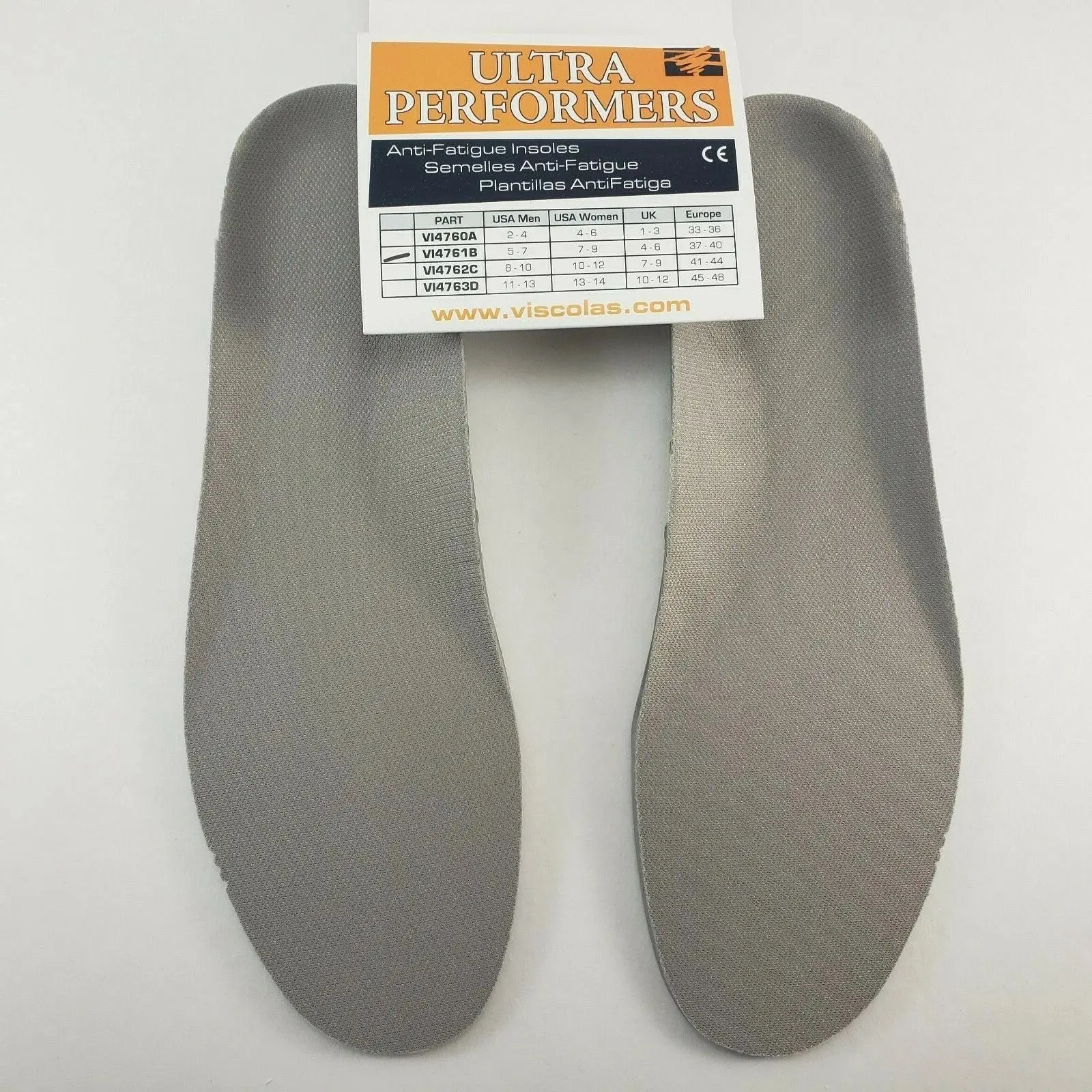 Impacto Viscolas Anti-Fatigue Insoles Gel Heel & Arch Support Men’s Size 5–7 NOS