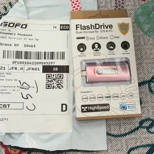 4-in-1 Flash Drive MFi Certified 128GB/64GB Portable USB OTG Memory Stick for iPhone iOS(Need app) Android PC with Type-C Adapter High-Speed Data Transfer