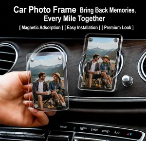 Creative car air conditioning outlet frame - 3-inch photo holder - Can be used as a fridge magnet - Deppabao photo small card transparent magnetic frame, for car decoration and item display