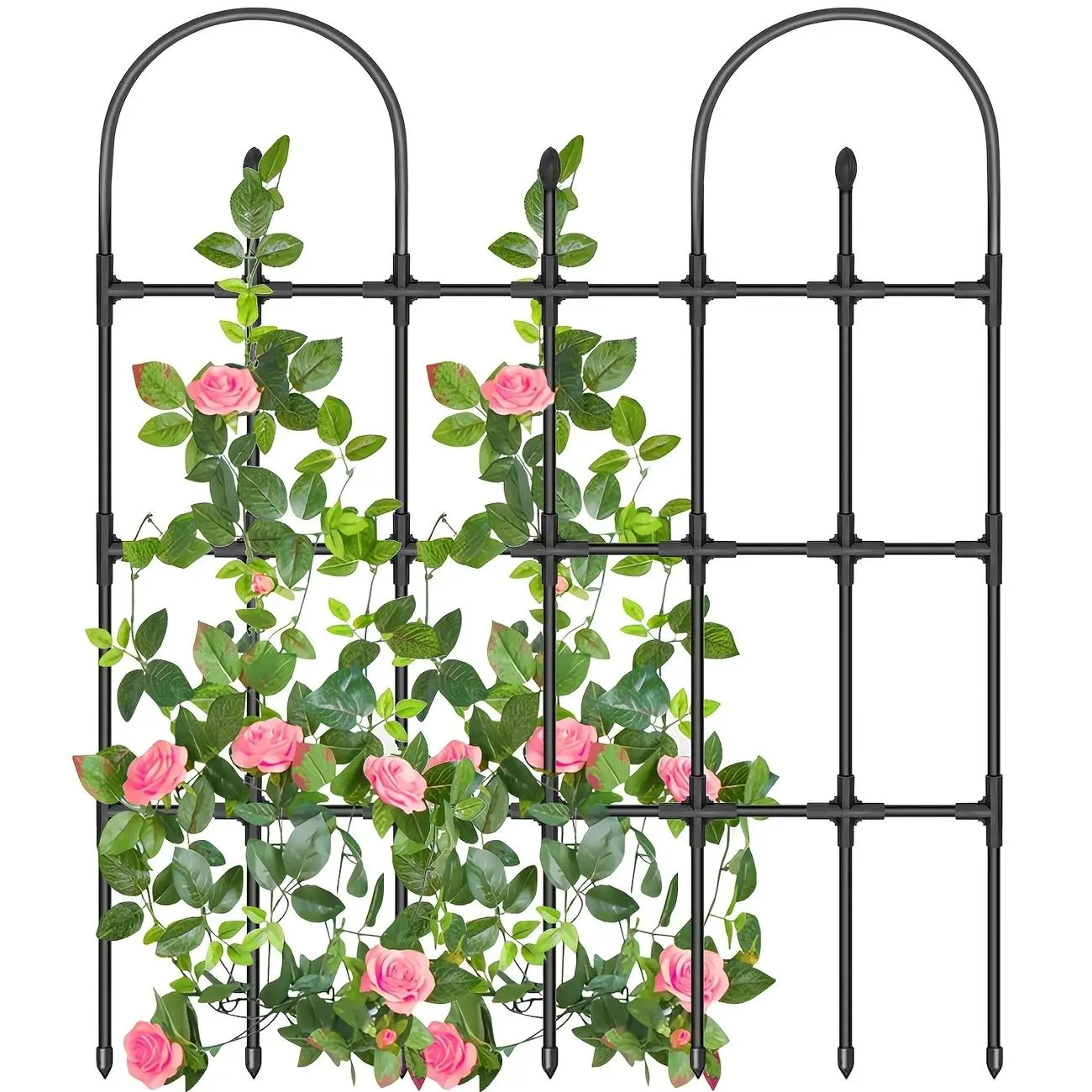 Garden Trellis for Climbing Plants Outdoor, 1 Set Garden Trellis for Climbing Roses and Vegetables, Rustproof Flat Wall Trellis, Pea Cucumber Tomato Flower Support Structure, Metal Trellis, Plant Climbing Frame, Climbing Plant Stand