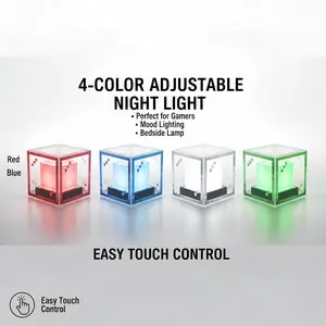 Pixel Style Beacon Night Light Four Color Changing RGB Lamp Beads Eco Friendly Material Type C Charging for Enhanced Gaming Atmosphere Easy Touch Control