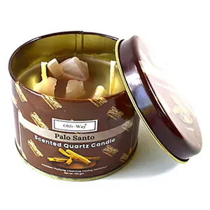 Ohli~Way Palo Santo Quartz Candle – 120g for Purifying, Healing &amp; Meditation