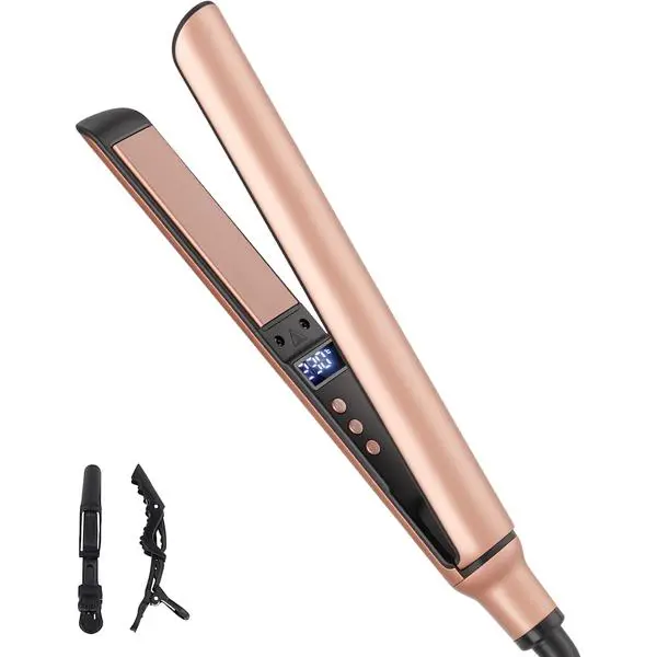 UNOBEY Hair Straightener Iron, Small Flat Iron and Curler 2 in 1