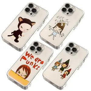 Yoshitomo Nara Art Phone Cases For iPhone 17 Promax Pro Air 16 15 14 13 Transparent Protective Cover Protection