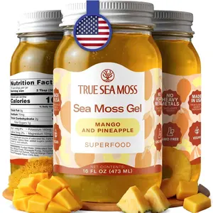 TrueSeaMoss Sea Moss Gel – Made in USA – Wildcrafted Seamoss, Fruits & Jarred Vegetables – Mango/Pineapple, Pack of 1 (Labels may Vary)