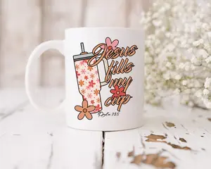 Mugs, christian coffee mugs, Jesus fills my cup mug, Cute Christian gifts, religious gifts