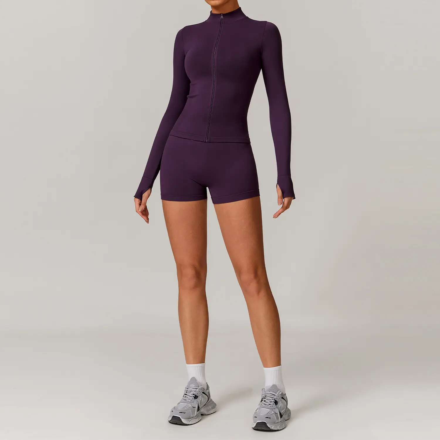 7755 jacket+7137 shorts plum purple