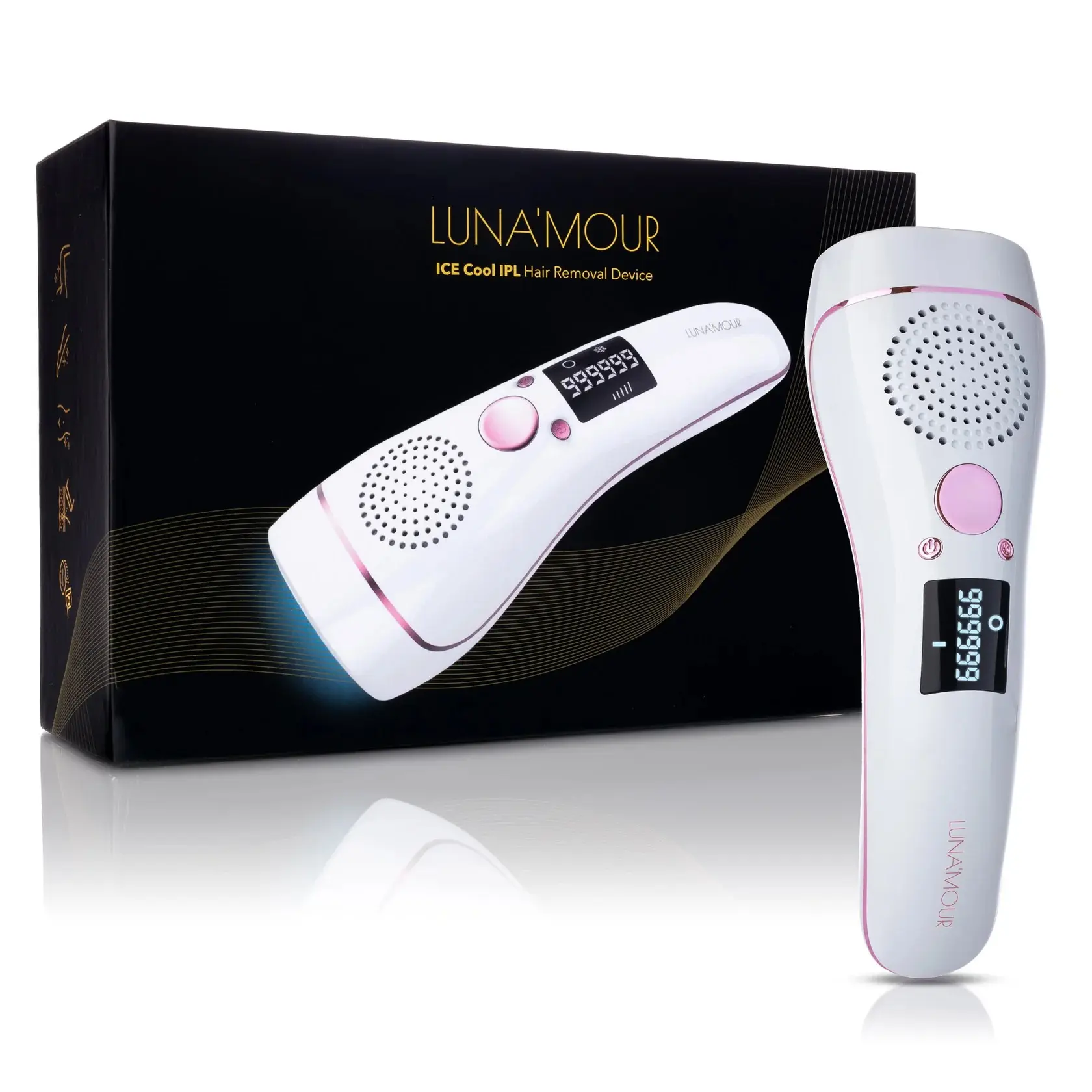 ICE COOL IPL Hair Removal Device for Women & Men, At-Home Handset with Cooling Care, 5 Intensity Levels, Face & Body