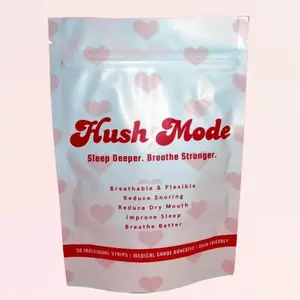HUSH Mode Heart-Themed Mouth Tape - 30 Individual Strips for Improved Sleep, Breathability, and Reduced Snoring Healthcare Mask
