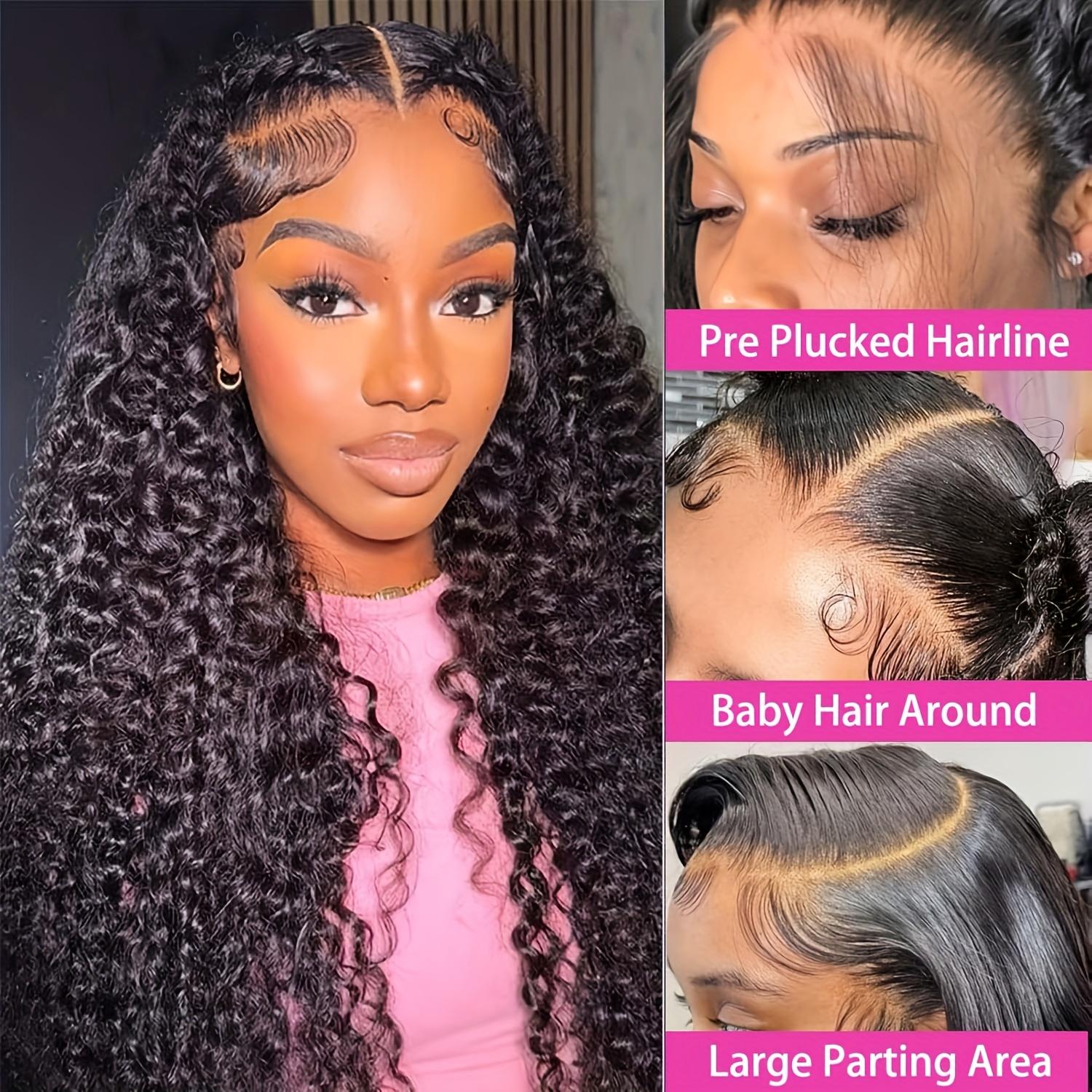 13x4 Lace Frontal Human Hair Wigs Pre Plucked Water Wave Transparent Lace Front Wig Curly Human Hair Wigs For Women 150% Density