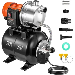 VEVOR 1HP Shallow Well Pump Portable, 1380 GPH Garden Jet Pump with Automatic Controller, 145 ft Head Stainless Steel Sprinkler Booster Pumps, for Garden Lawn Irrigation System, Water TransferVEVOR Super Brand Day