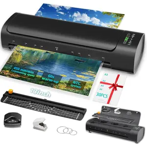 13 Inch Laminator Machine with 30 Laminating Sheets, A3 11-in-1 Hot & Cold Thermal Laminator for Teachers, 60S  Warm-Up, 450mm/min, Never-Jam Design Laminate Machine for , Office, School