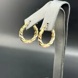 Gold 14k Hoop Earrings for Everyday Wear Twisted Design Elegant Perfect for Daily Use Stylish Practical