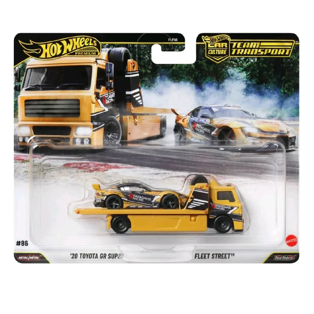 Hot Wheels Premium Team Transport Diecast Toy Car - 20 Toyota GR Supra Collectible Model Car, Iconic Design, Realistic Look, Diecast Toys, Collectibles, Model Cars