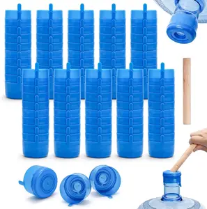 100 Pack Water Bottle Caps, 55mm 3&5 Gallon Non Spill Water Jug Caps, Replacement Snap On Caps for Water Dispenser Jugs, Includes 1  Stick for Easy Remove