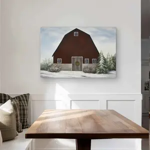 Begin Home Decor C1MP24369T1Q8F 24 x 36 in. It Winter on the Farm Wall Art - Farmhouse Bedroom Metal Print