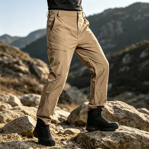 Men’s Menswear Hard-Shell Tactical Cargo Pants - Lightweight, Waterproof, Quick-Dry, Stretchy, Tear-Resistant for Outdoor Hiking, Work