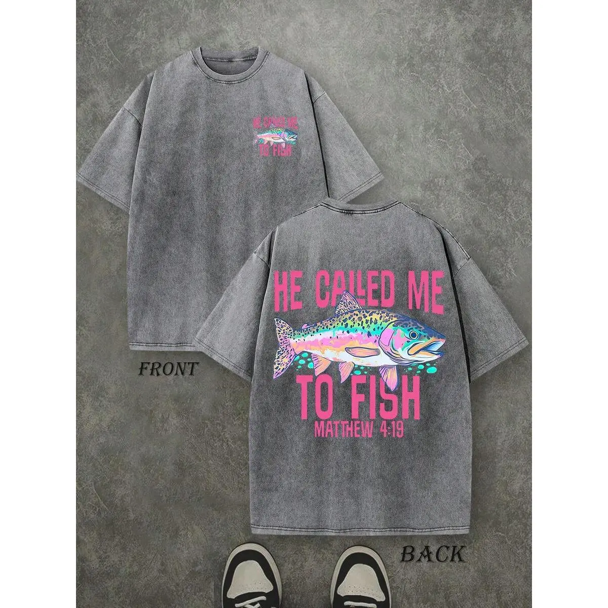 Washed Cotton Tee-Gray 