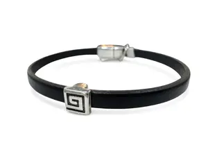 Mens Grecian Leather Bracelet