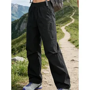 Women's Summer Sun Protection Hiking Pants with Drawstring Waist, Zipper Pockets & Adjustable Cuffs, Breathable Outdoor Softshell Material for Spring, Autumn, Summer Hiking, Camping, Running & Weekend Travel