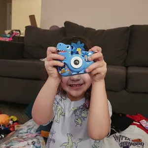 Cartoon Dinosaur Design Camera Toy, 1080P HD Digital Camera with 5 Puzzle Games, Fun Stickers for Girls Boys, Birthday Gifts #TOP PICKS