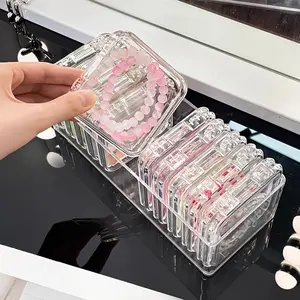 Set of 13 Plastic Containers for Organizing Jewelry, Ideal for Storing Bracelets, Necklaces, And Other Fashion Accessories, As Well As for Desktop Display And Packaging.