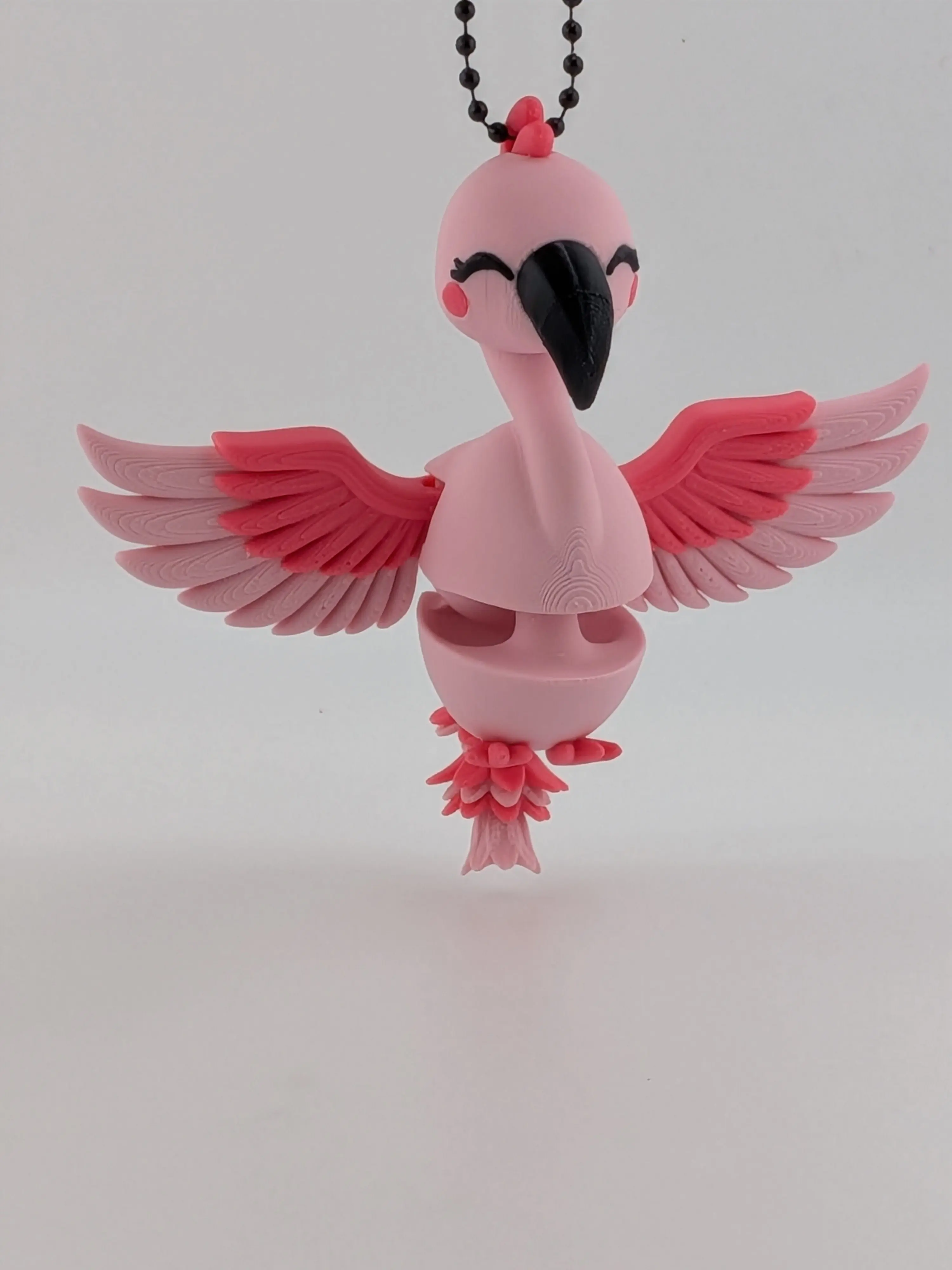 Flamingo Articulated Flexi Keychain Cute Moving Wings Fidget Buddy