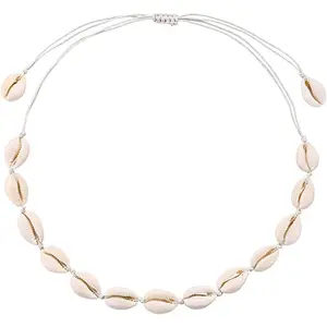 Graduation Gift Shell Necklace for Men Women Bohemian Handmade Natural White Colorful Irregular Shell Choker Necklace Adjustable Seashell Necklace Cowrie Hawaiian Summer Beach Boho Jewelry Gifts