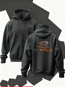 New Men's Hoodie 'burtle' Print, Soft Stretch Knit Fabric, Standard Fit, Casual Daily Wear, Four-Season Hooded Clothing, Fun Style, Essential for Young Adults, Graphic Hoodie