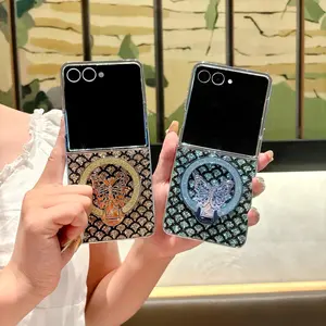 Luxury Fish Scale Pattern Plating Case for Samsung Galaxy Z Flip 7 6 5 4 3 Butterfly Stand Holder Protective Jacket