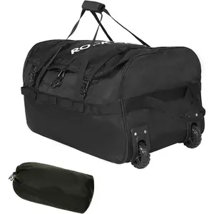 Foldable Wheeled Duffel Bag with Widened Wheels 85L Rolling Duffle Bag Packable 26 inch for Travel Camping