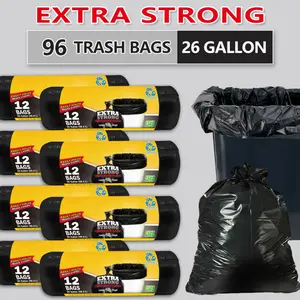 Xtratuff Tall Kitchen Trash Bags 26 Gallon Black Trash Bag Unscented BPA FREE 96 Count Garbage Bags Strong Rubbish Bag